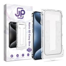 JP Nano 5D Zaščitno kaljeno steklo Easy Box, iPhone 15 Pro Max, črna
