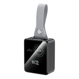 Powerbank για laptops 65W PD με συρόμενο καλώδιο USB-C και ψηφιακή οθόνη, 20000 mAh, μαύρο