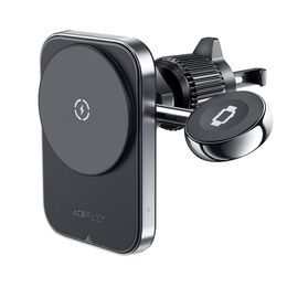 Acefast Magnetische KFZ-Halterung für iPhone 12/13/14/15/16 mit kabelloser Ladefunktion 15W und Apple Watch Ladestation - Schwarz