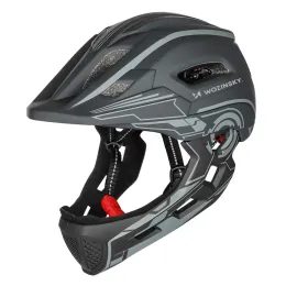 Casco da ciclismo per bambini Wozinsky con luce posteriore USB S, grigio