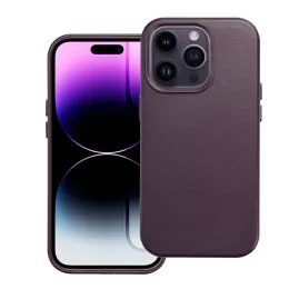 Husă Leather Mag Cover pentru iPhone 15 Plus, mov
