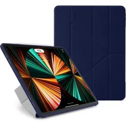 iPad Pro 12.9 (2018/2020/2021/2022) dėklas – Pipetto Origami TPU – tamsiai mėlyna