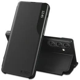 Eco Leather View Case, Samsung Galaxy A37 5G, μαύρο