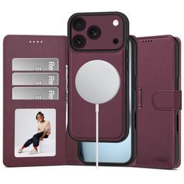 Tech-Protect Wallet MagSafe ümbris iPhone 17 Pro Max / 18 Pro Max – veinipunane