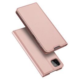 Dux Ducis Skin Leather case, könyves tok, Samsung Galaxy A22 5G, rózsaszín