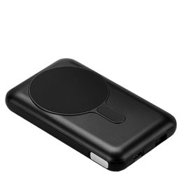 Magsafe Powerbank 10000mAh vezeték nélküli telefontöltéssel, állvánnyal és LED kijelzővel, PD 22.5W, QC3.0, fekete színű