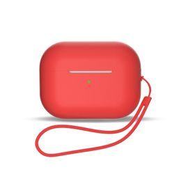 Szilikon tok AirPods 3 készülékhez csuklópánttal, piros színű