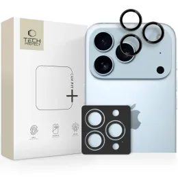 Tech-Protect Camring Fit+, zaštitno kaljeno staklo za kameru, iPhone 14 Pro / Max / 15 Pro / Max / 16 Pro / Max / 17 Pro / Max, crno