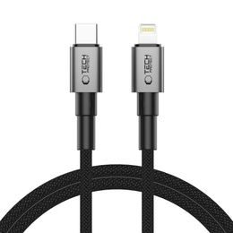 Tech-Protect UltraBoost DNA Lightning kábel, PD27W/3A, 1m, szürke