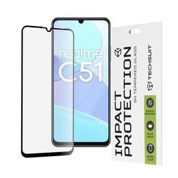 Techsuit 111D Zaščitno kaljeno steklo, Realme C51 / Note 50, črn