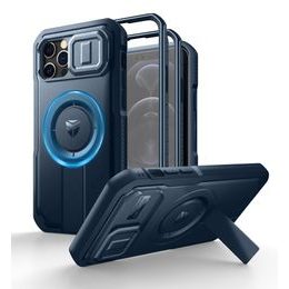 Dexnor MagSafe 360 Kickstand Camprotector borító iPhone 12 / 12 Pro, kék