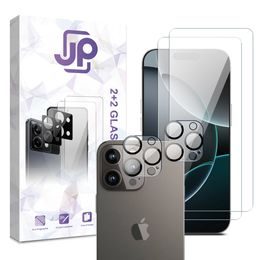 JP Combo Pack, Σετ 2 Προστατευτικών Γυαλιών και 2 Καλυμμάτων Φακού, iPhone 16 Pro