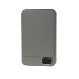 Fém Magsafe vezeték nélküli power bank kijelzővel, 5000mAh, QC, PD20W, szürke
