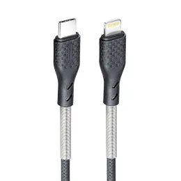 Cablu Forcell Carbon, USB-C - Lightning, Power Delivery, PD27W, CB-01C, negru, 1 m