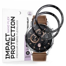 Techsuit Nano Flex, Huawei Watch GT 3 46mm, 2 bucăți, negru