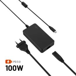 FIXED GaN töltőadapter notebookhoz, USB-C, PD 3.0, 100W, fekete