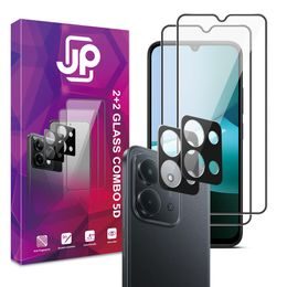 JP 5D Combo pack, Σετ 2 5D σκληρυμένων γυαλιών και 2 γυαλάκια για κάμερα, Xiaomi Redmi 15C