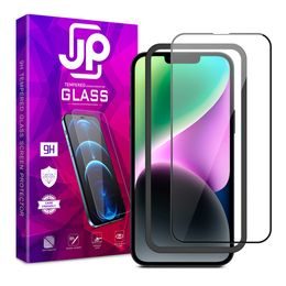 JP 3D steklo z okvirjem za namestitev, iPhone 14, črno