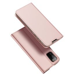 Dux Ducis Skin Leather case, könyv tok, Samsung Galaxy A02s, rózsaszín