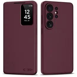 Tech-Protect Smart Wallet Schutzhülle für Samsung Galaxy S26 Ultra - Kartenfach und Smart Window - Weinrot