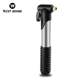 West Biking Tragbare MTB Fahrradpumpe für Mountainbike und Rennrad - USB aufladbar mit Manometer - Schwarz