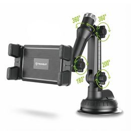 Techsuit Βάση Αυτοκινήτου Πολλαπλών Χρήσεων για Tablet / Τηλέφωνο, Μαύρη