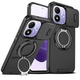 Xiaomi Redmi Note 17 4G / 5G ümbris – CamSlide Stand kaamerakaitsega alusega – must