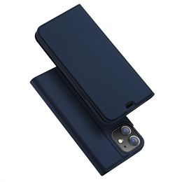 Dux Ducis Skin Leather case, könyv tok, iPhone 12 / 12 Pro, kék