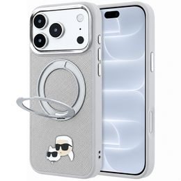 Karl Lagerfeld Leather Ring Stand 360 KC Pin MagSafe ümbris iPhone 17 Pro / 18 Pro – hall