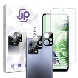 Πακέτο JP Combo, Σετ 2 προστατευτικών γυαλιών και 2 καλυμμάτων φακού, Xiaomi Redmi Note 12 5G