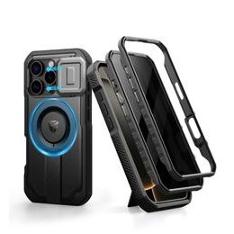 Dexnor Privacy MagSafe Kickstand Camprotector tok iPhone 16 Pro, fekete