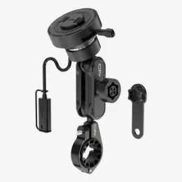 GRxplore Motorrad Handyhalterung für Lenker mit zertifiziertem Qi2 kabellosen Laden - Wasserdicht IP68 - CNC-gefräste Aluminiumlegierung