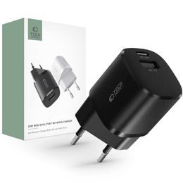 Mini adapter Tech-Protect C20W, 2 vrata, PD20W / QC3.0, črn