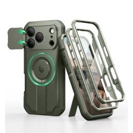 Husă Dexnor MagSafe 360 Kickstand Camprotector iPhone 17 Pro, verde