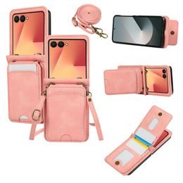 Θήκη Crossbody, Samsung Galaxy Z Flip 7, ροζ