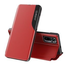 Eco Leather View Case, Xiaomi Redmi Note 10 Pro, roșie