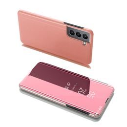 Clear view ružové púzdro na telefon Samsung Galaxy S22 Plus