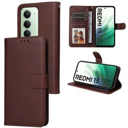 Μαγνητική Θήκη, Xiaomi Redmi 15, καφέ