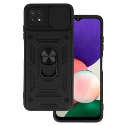 Slide Camera Armor Case tok, Samsung Galaxy A22 5G, Fekete