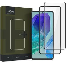 Hofi Pro+ Displayschutz aus gehärtetem Glas, Samsung Galaxy M55 5G, 2 stücke, schwarz