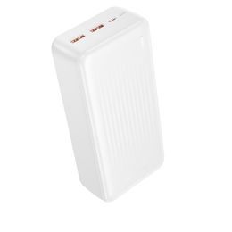 Borofone akupank BJ80B 30000mAh 2x USB-A + USB-C – valge