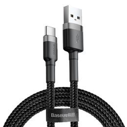 Baseus Cafule Kabel, USB-C, schwarz-grau, 0,5 m (CATKLF-AG1)