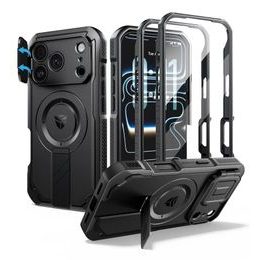 Dexnor MagSafe Case für iPhone 17 Pro / 18 Pro - 360° Kickstand mit Kameraschutz - Schwarz