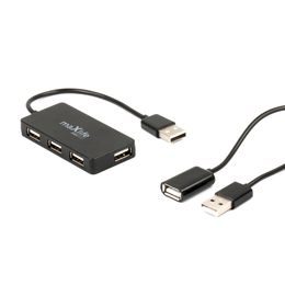 Maxlife Home Office USB 2.0 USB HUB - 4x USB 0,15 m, fekete + 1,5 m kábel