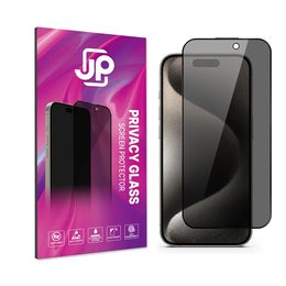 JP Zaščitno kaljeno steklo, iPhone 15 Pro Max, črno