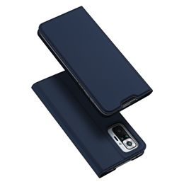 Dux Ducis Skin Leather case, könyv tok, Xiaomi Redmi Note 10 Pro, kék