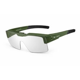 West Biking Photochromatische Fahrradbrille Flip-Up für Brillenträger - UV400 Schutz - Ultraleicht 30g - Grün