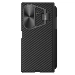 Samsung Galaxy Z Fold 7 aizsargvāciņš – Nillkin CamShield Prop ar metāla kameras aizsargu un S Pen atbalstu – melns