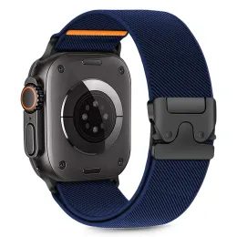 Tech-Protect Nylon Clasp pasek, Apple Watch 6 / 7 / 8 / 9 / 10 / SE / ULTRA 1 / 2 (44 / 45 / 46 / 49 mm), niebieski