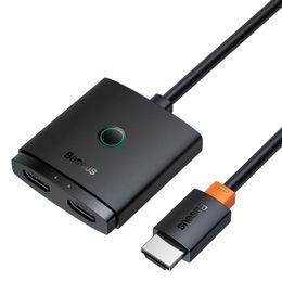Baseus AirJoy 2v1 4K 60Hz dvosmerni adapter HDMI z vgrajenim 1m kablom, črn